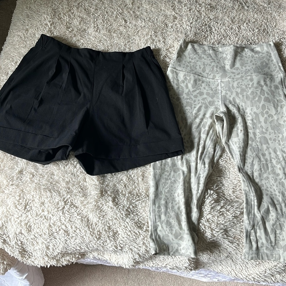 Bundle of Lululemon shorts and align capris size 6